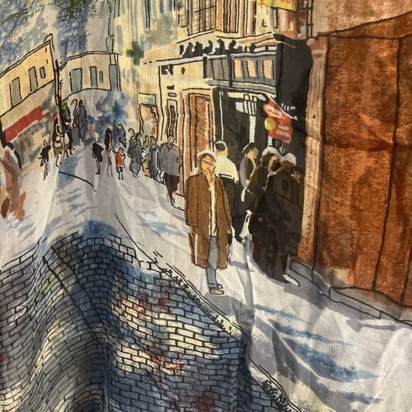 Half Moon Bay Rayon Large Art Print Button-Up Shirt With Beaded Details Made In - Picture 6 of 12